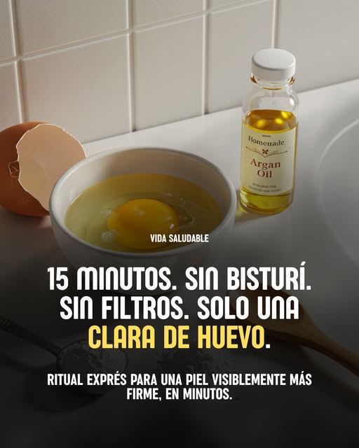 Ingredientes para el lifting casero con clara de huevo