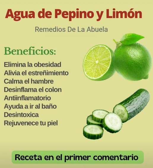 Agua de Pepino y Limón
