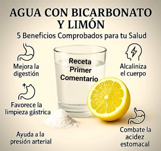 Agua con Bicarbonato y Limón