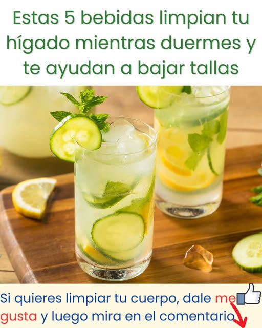 Bebida de limón y pepino