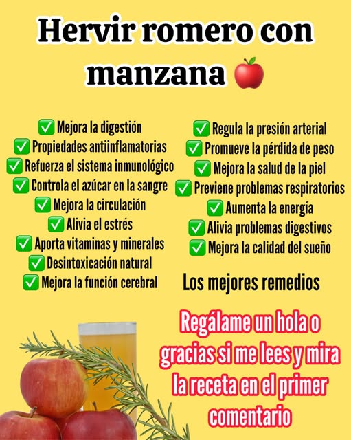 Hervir manzana y romero