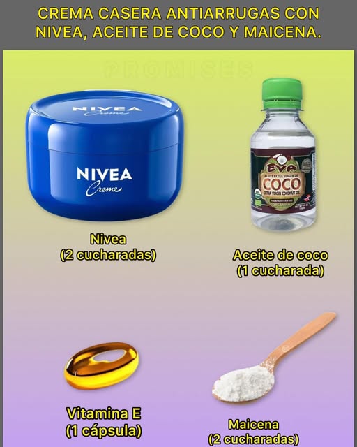 Ingredientes para la crema casera antiarrugas