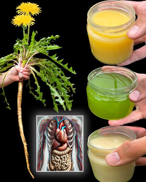 Diente de león y frascos de remedios naturales