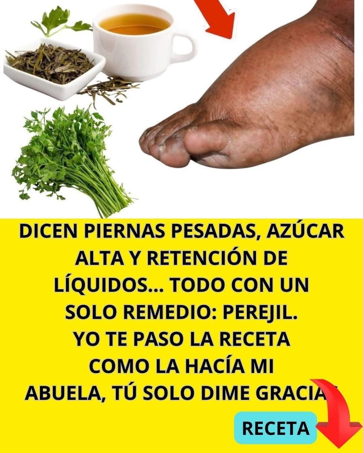 Remedio casero de perejil para piernas pesadas y retención de líquidos