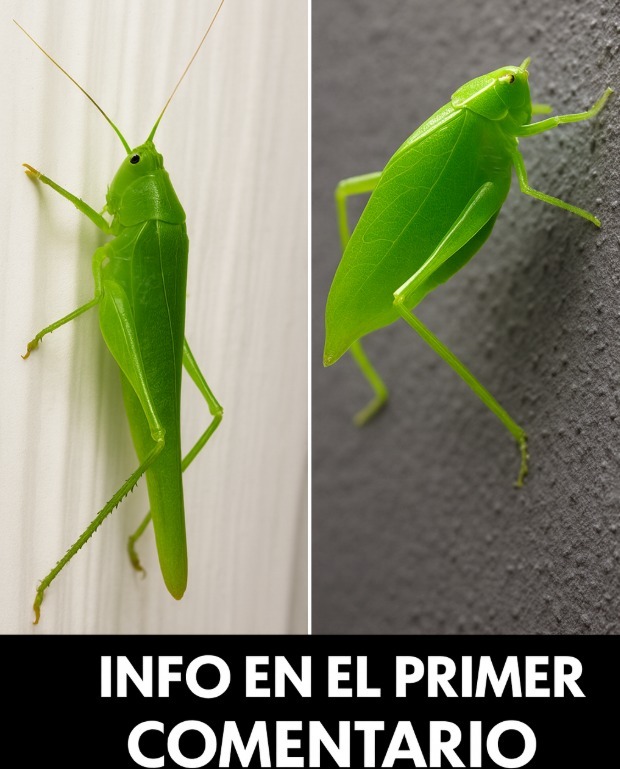 Saltamontes verde camuflado