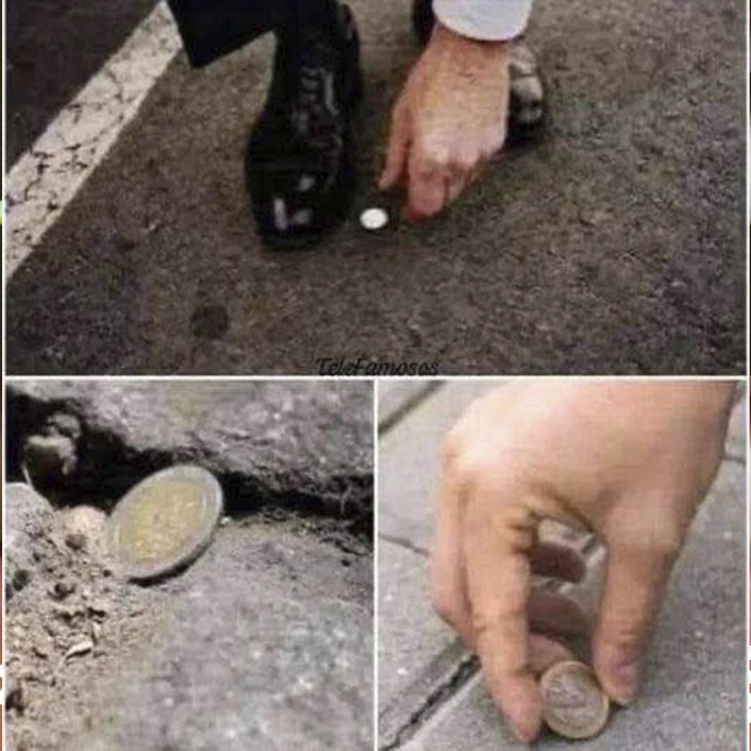 Moneda en el suelo
