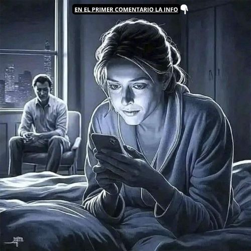 Mujer en la cama con su teléfono