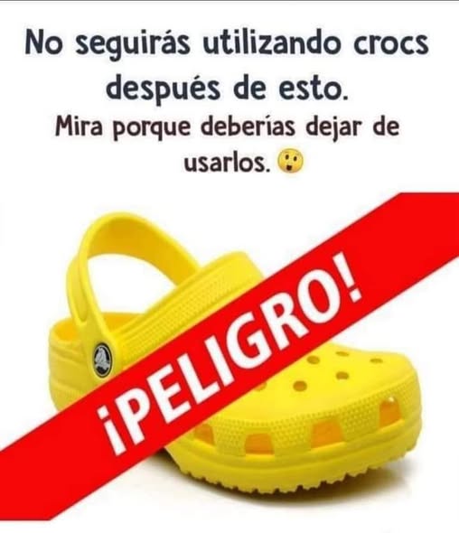 Espacios de la plantilla de los Crocs que pueden afectar la salud del pie