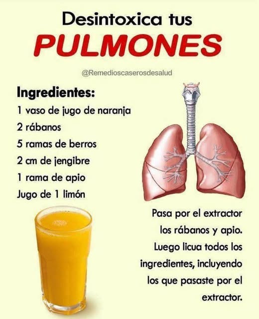 Jugo detox para pulmones