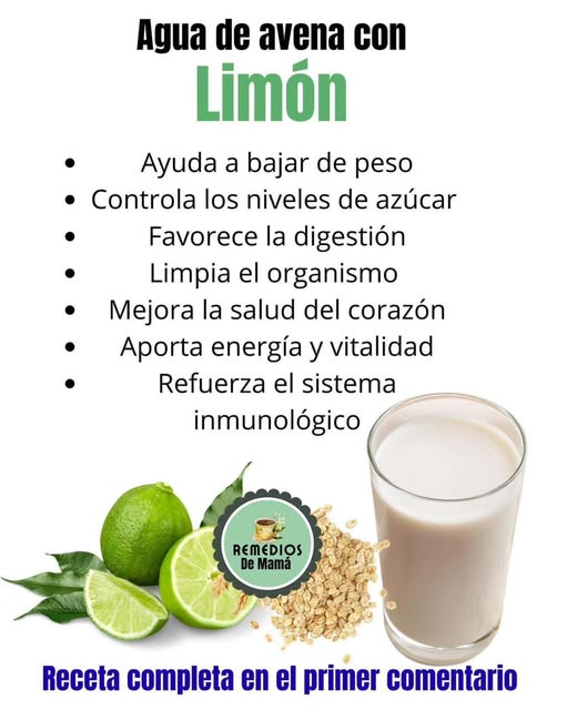 Agua de avena con limón