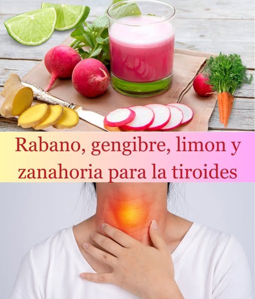 Rábano, jengibre, limón y zanahoria para la tiroides
