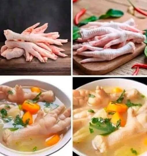 Patas de pollo en caldo