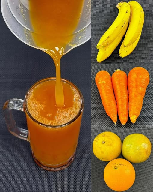 Batido de zanahoria, plátano y naranja