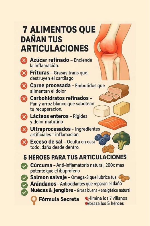 Alimentos que Dañan y Protegen tus Articulaciones