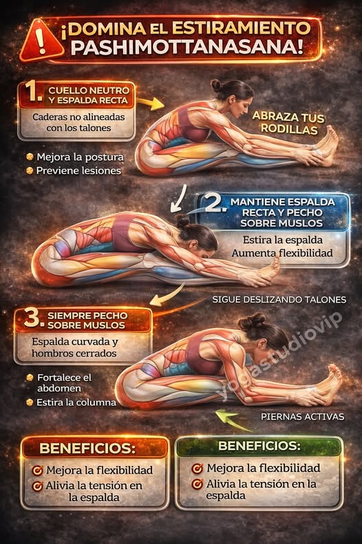 Ejecución correcta de Pashimottanasana