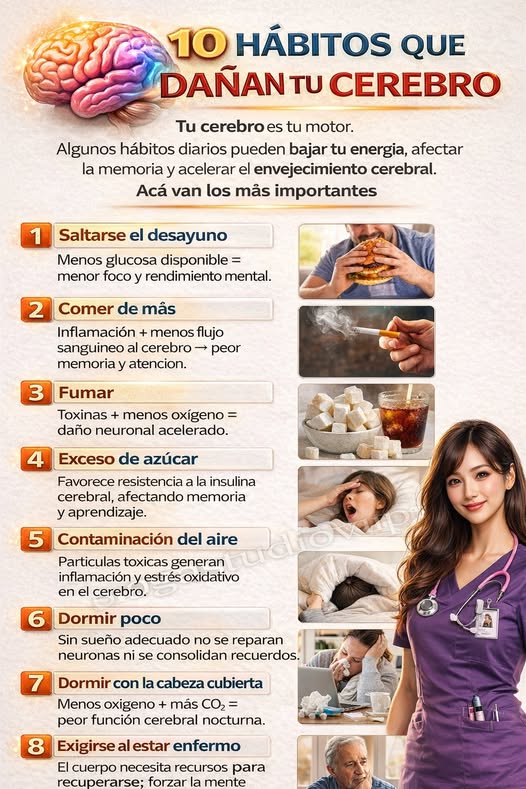 Hábitos que dañan tu cerebro