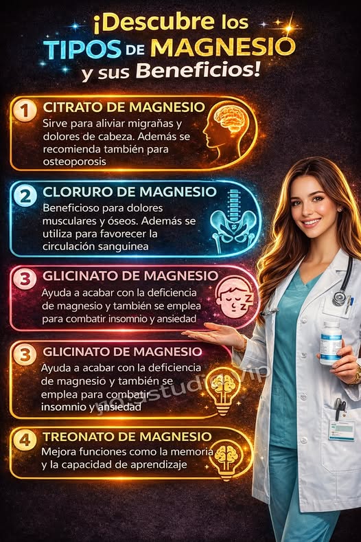 Tipos de magnesio y sus beneficios