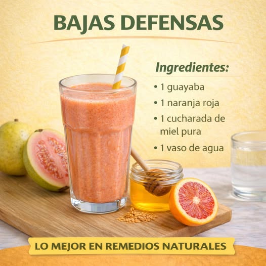 Batido de Guayaba, Naranja Roja y Miel
