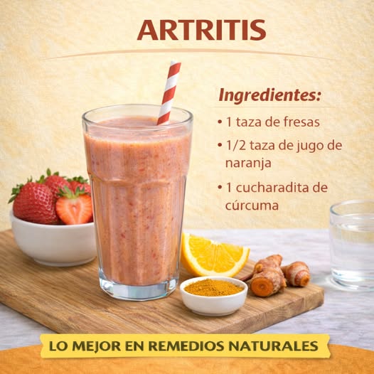 Batido de Fresas, Naranja y Cúrcuma