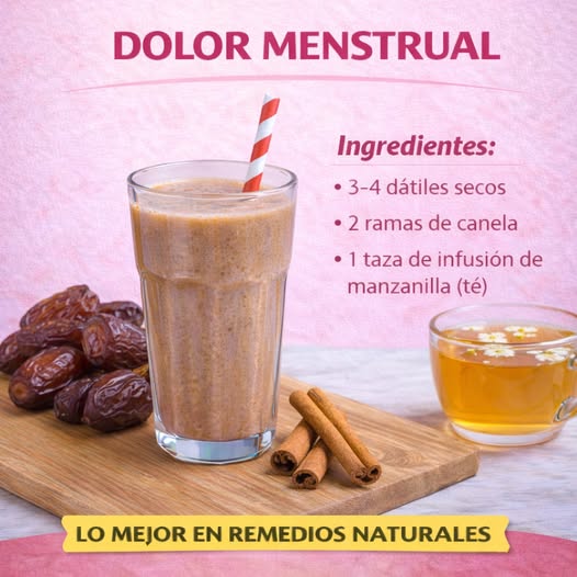 Batido de dátiles, canela y manzanilla