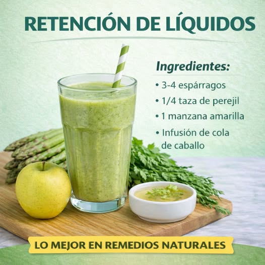 Batido de espárragos, perejil y manzana