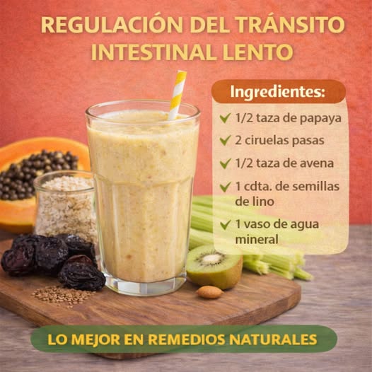 Batido para regular el tránsito intestinal lento