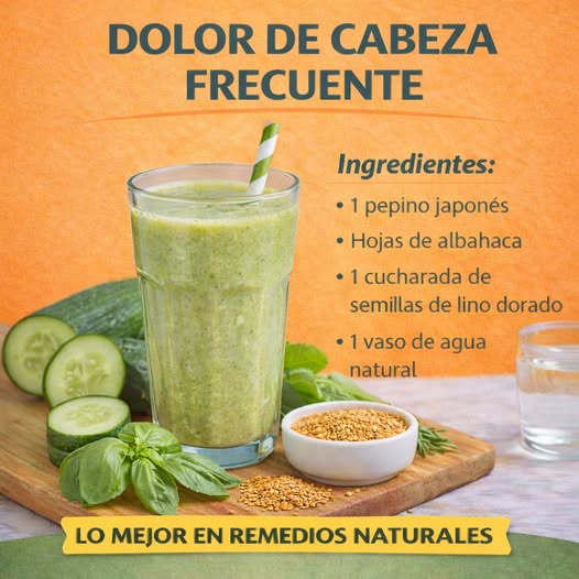 Batido de pepino, albahaca y linaza