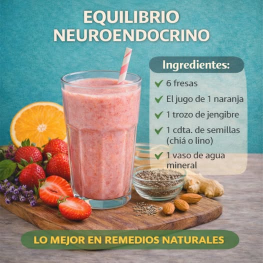 Batido de fresas y naranja para el equilibrio neuroendocrino