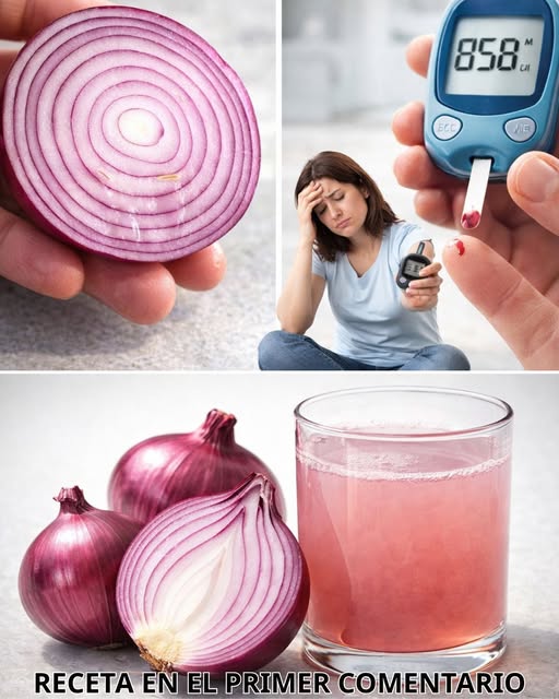 Cebolla morada y Medidor de glucosa
