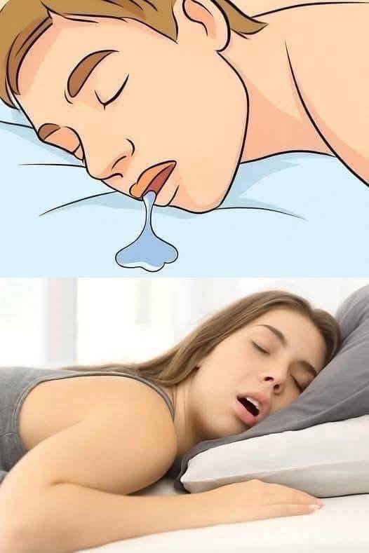 Persona durmiendo con salivación