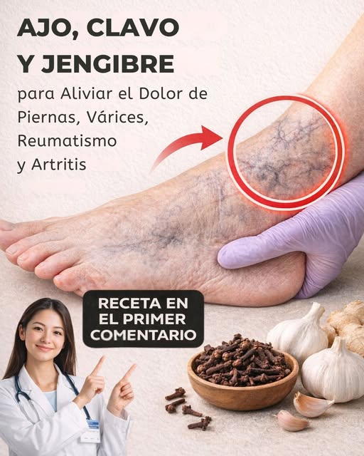 Remedios naturales con ajo, clavo y jengibre para aliviar el dolor en las piernas