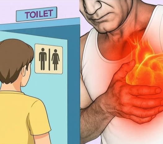 Ilustración sobre la necesidad de ir al baño y problemas de salud