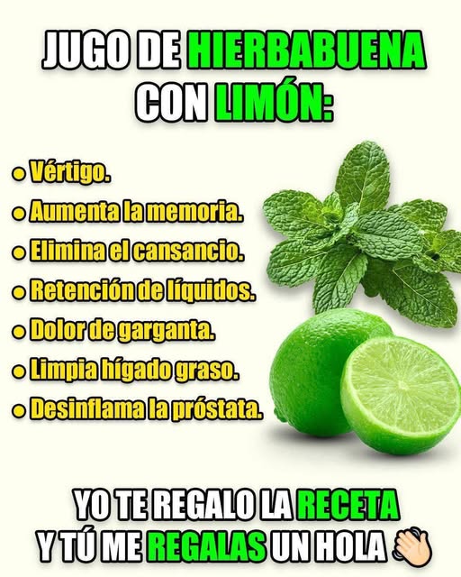 Jugo de hierbabuena con limón