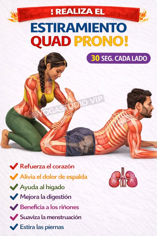 Estiramiento Quad Prono