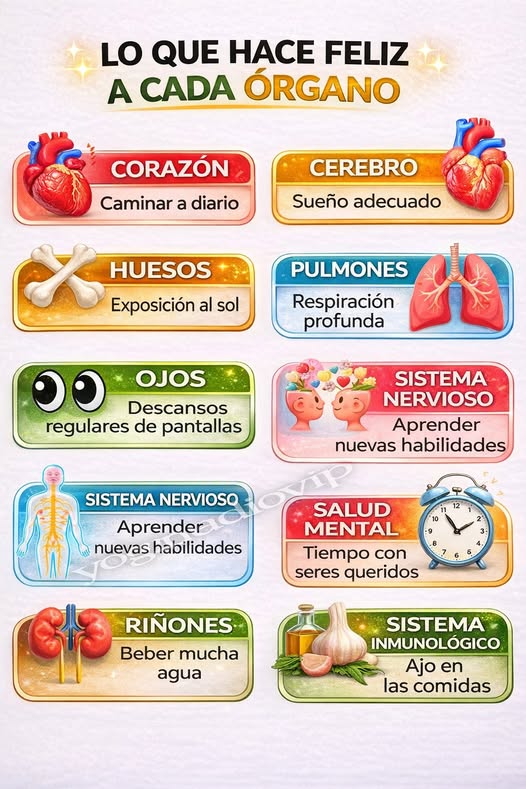 Lo que hace feliz a cada órgano
