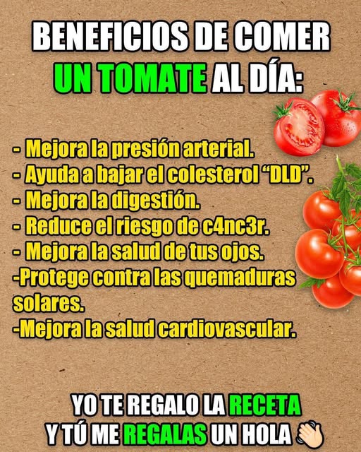 Beneficios de consumir un tomate al día